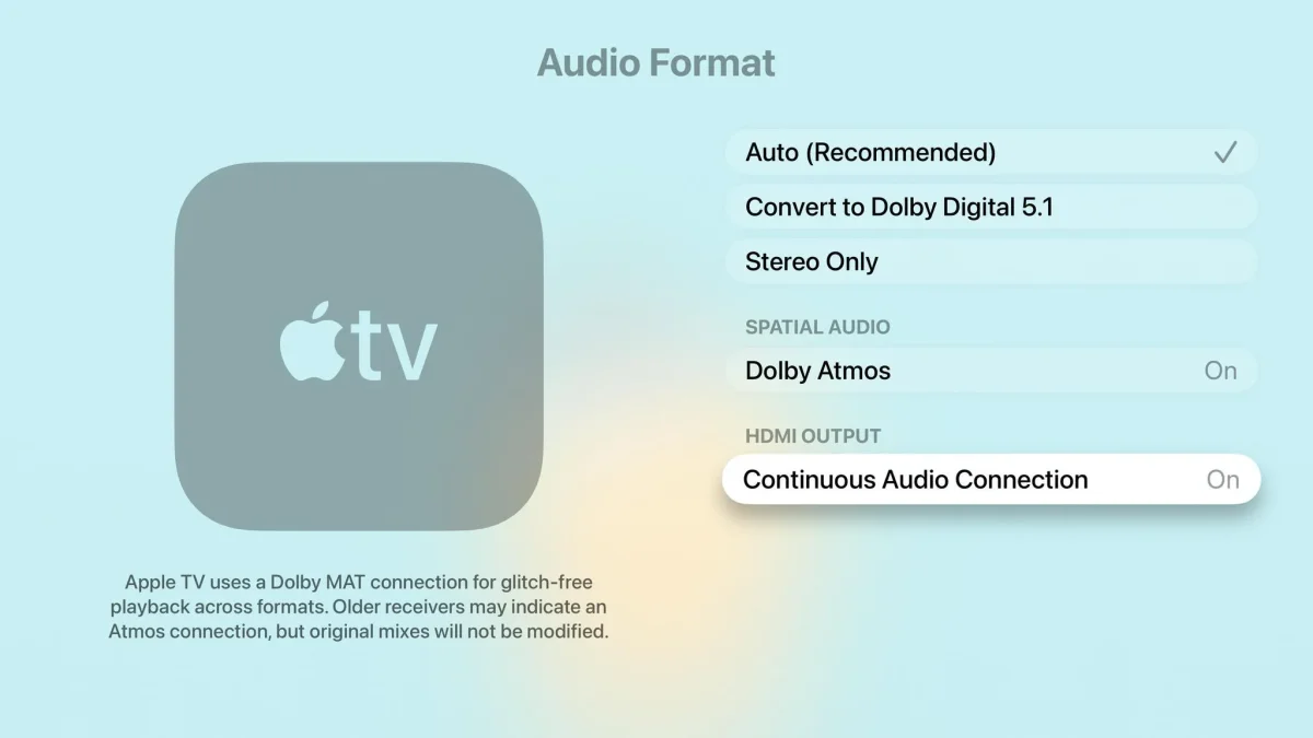 Apple TV's new 'Continuous Audio Connection' feature transforms home entertainment experience