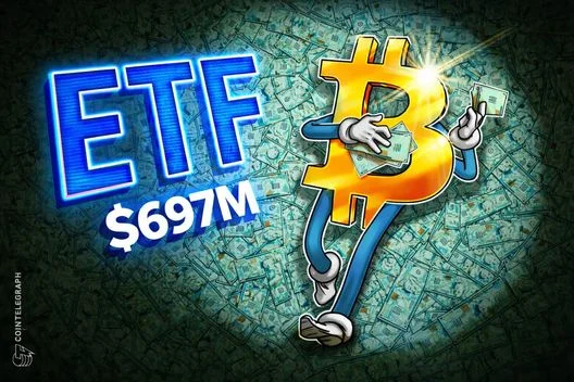 Bitcoin ETFs see impressive $697M influx in just two days, signaling strong investor interest
