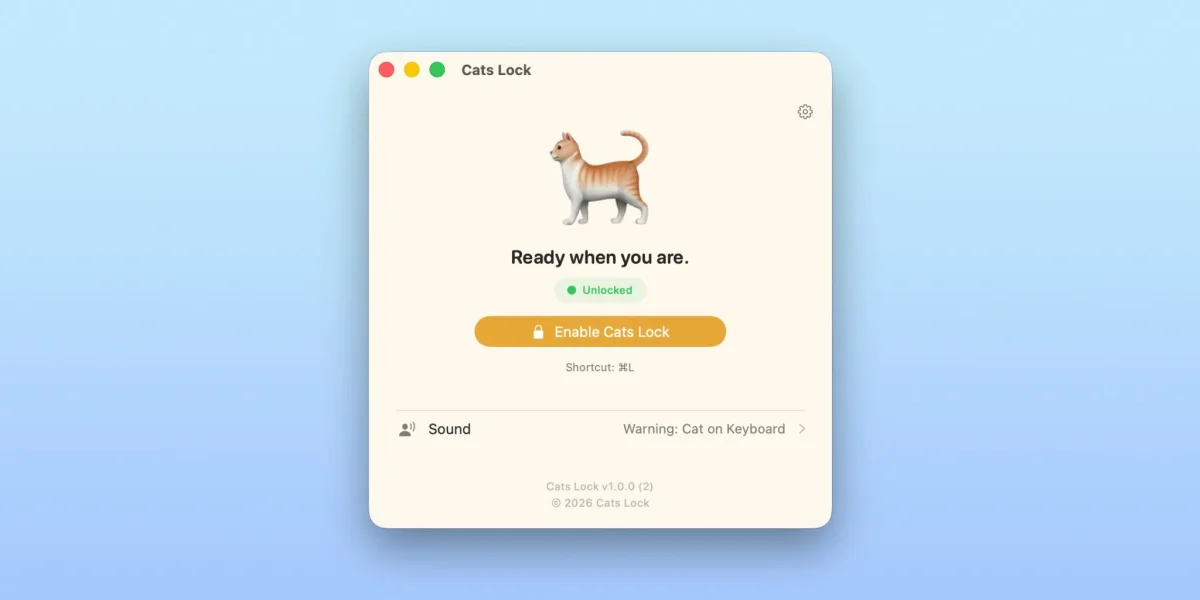 ‘Cats Lock’ Mac App Targets Cat Owners by Eliminating Keyboard Disruptions