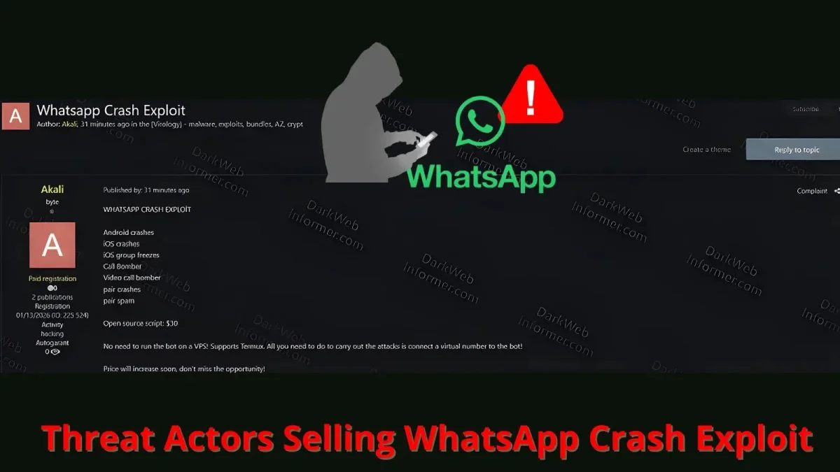 Cybersecurity Threat: WhatsApp Crash Exploit for Sale Could Impact Millions of Users