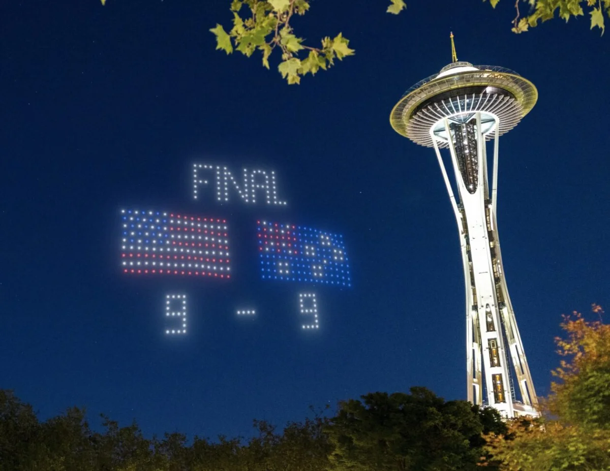 Drones illuminate Seattle skies, delivering real-time World Cup scores for fans