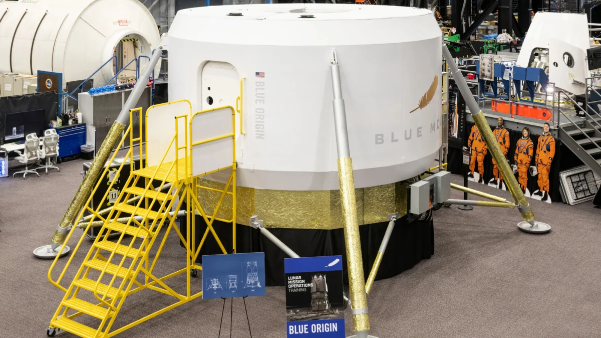 NASA's Training with Blue Origin's Moon Lander Prototype Signals New Lunar Ambitions