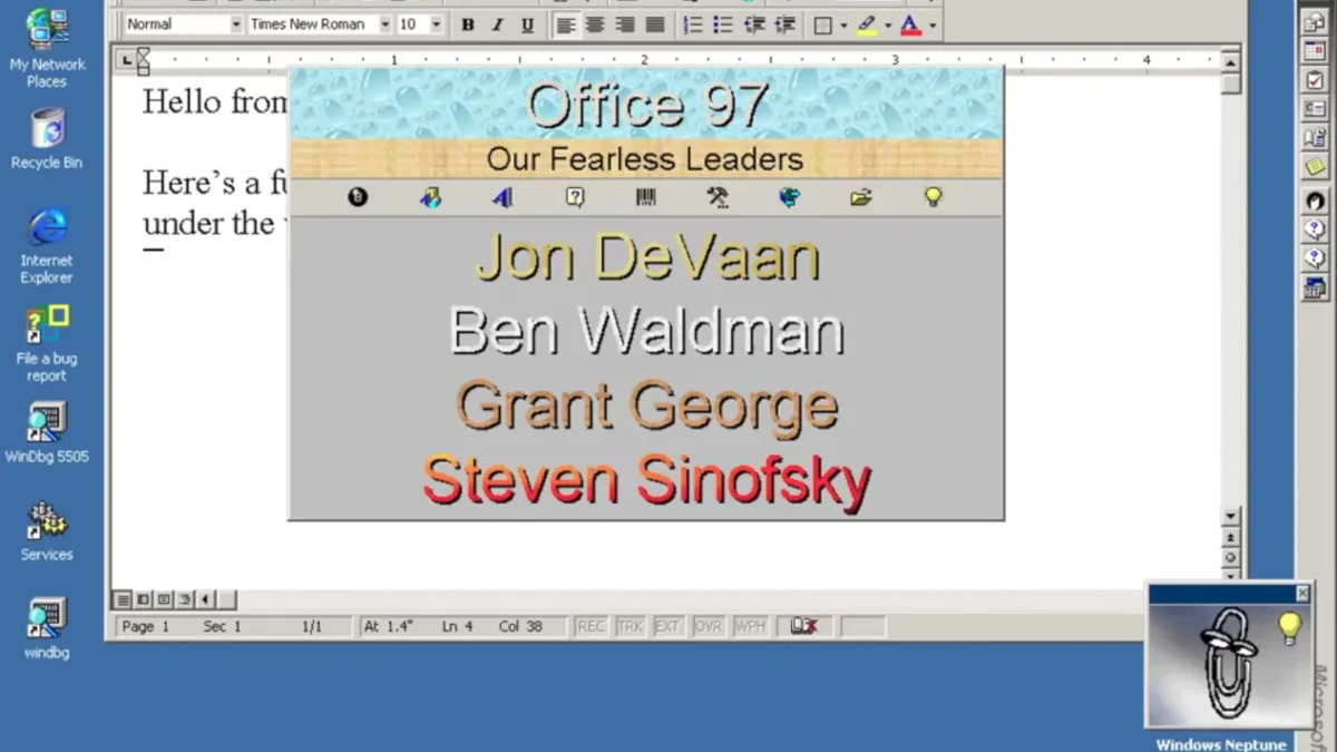 Office 97's Hidden Easter Egg Discovered After Nearly Three Decades of Obscurity