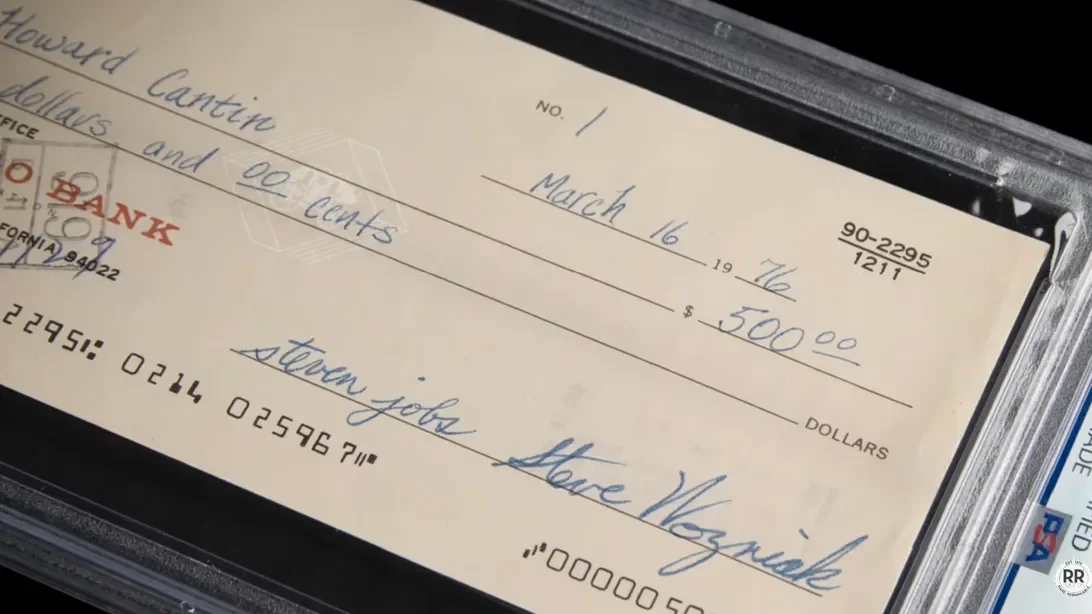 Rare $500 Apple check fetches millions, highlighting collector frenzy for tech memorabilia
