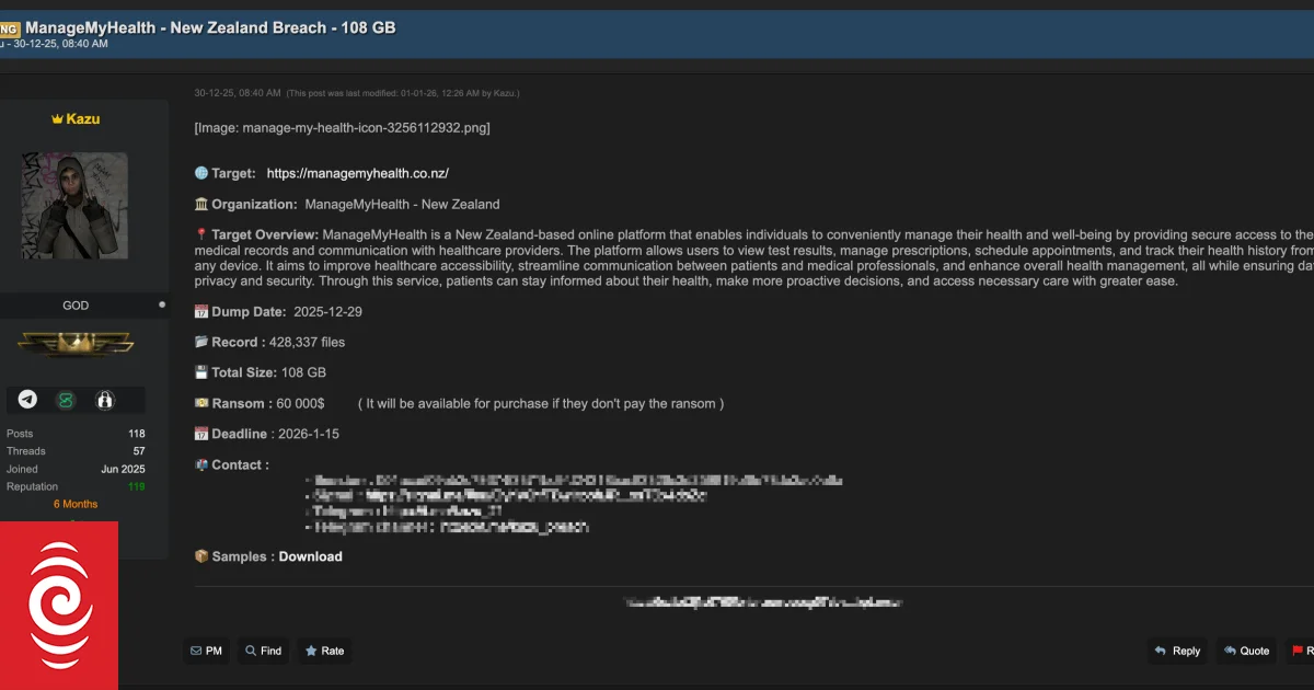 Users face potential data exposure as Manage My Health ransom deadline looms